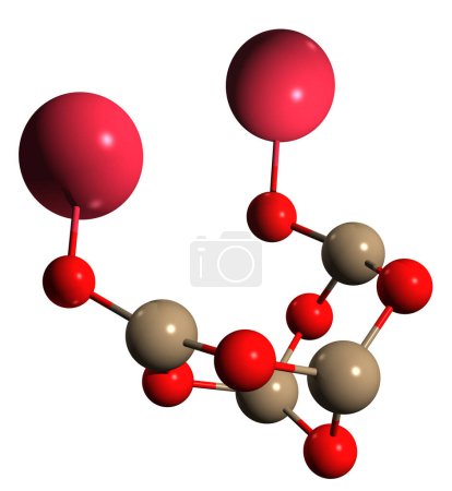 Foto de Imagen 3D de la fórmula esquelética del bórax - estructura química molecular del tetraborato de sodio decahidrato aislado sobre fondo blanco - Imagen libre de derechos