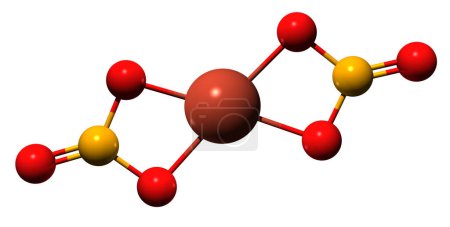 Foto de Imagen 3D de la fórmula esquelética de nitrato de cobre II: estructura química molecular del nitrato cúprico aislado sobre fondo blanco - Imagen libre de derechos