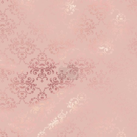 Foto de Gran patrón metálico chic telón de fondo - fondo de damasco rosa pálido - textura de lujo chic shabby - Imagen libre de derechos