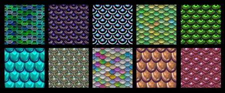 Foto de Great seamless mermaid scale pattern backdrops - Shine squama repeating textures - Imagen libre de derechos