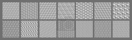 Téléchargez les photos : Ensemble de motifs géométriques Escher - fonds abstraits 3D Voxel - en image libre de droit