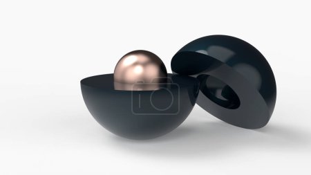 Téléchargez les photos : Naissance de nouveaux - Image concept 3D avec des boules - Symbole abstrait élégant de conception graphique - en image libre de droit