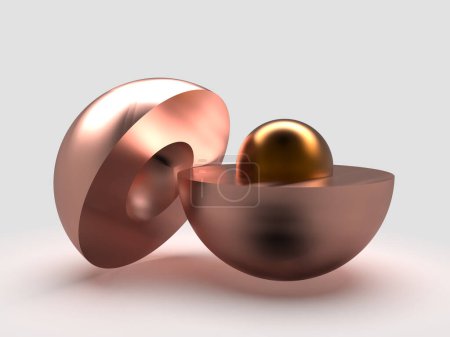 Téléchargez les photos : Naissance de nouveaux - Image concept 3D avec des boules - Symbole abstrait élégant de conception graphique - en image libre de droit