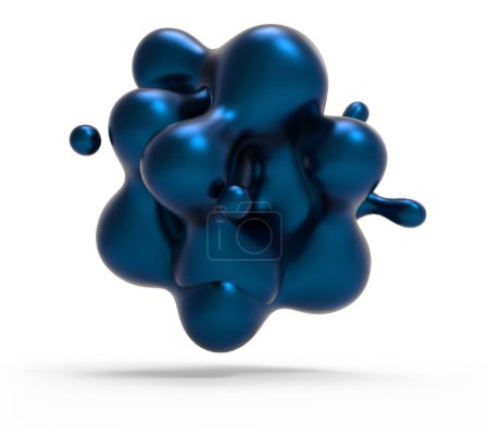 Téléchargez les photos : 3D Metaball - Image conceptuelle 3D avec forme de blob - Élément graphique abstrait génératif isolé - en image libre de droit