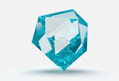 Foto de Gema piedra azul zafiro - Poligonal aislado formas - 3D representación joya decoración concepto - Imagen libre de derechos