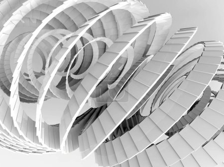 Abstract Helix - Cadre en spirale d'image 3D isolé sur fond blanc - Conception graphique abstraite générative  