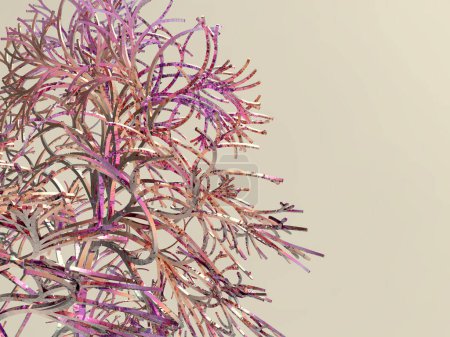 Téléchargez les photos : Lindenmayer 3D System - Image 3D Modèle esthétique dendritique - Conception graphique de l'arbre génératif - en image libre de droit
