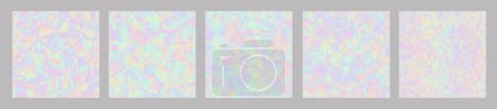 Foto de Conjunto de texturas de patrones de lámina de luz holográfica de unicornio de cristal - fondo de material de seda de holograma de arco iris iridiscente - Imagen libre de derechos
