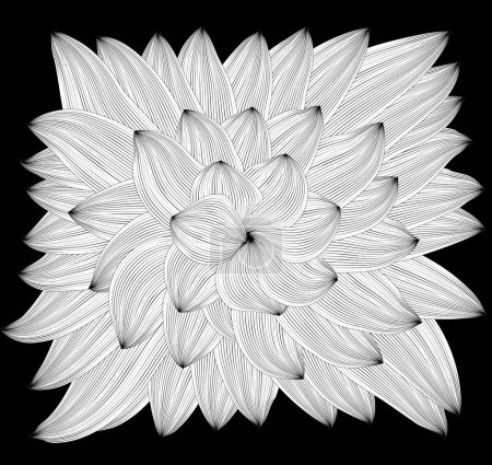 Illustration for Op art flower - vector design of abstract decorative floral graphic template - Royalty Free Image
