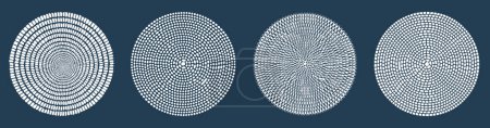 Set of Vector Round Structure Set - Abstract Generative Circle Design Elements  