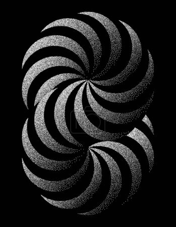 Illustration for Stippled Op Art Spiral Pattern - Hypnotic Spiral Vector Illustration - Helix Eternal Shape - Royalty Free Image
