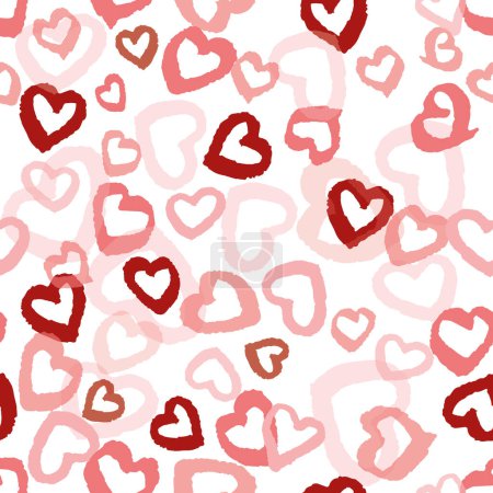 Téléchargez les photos : Vector white Valentines day hearts background pattern. Surface pattern design - en image libre de droit