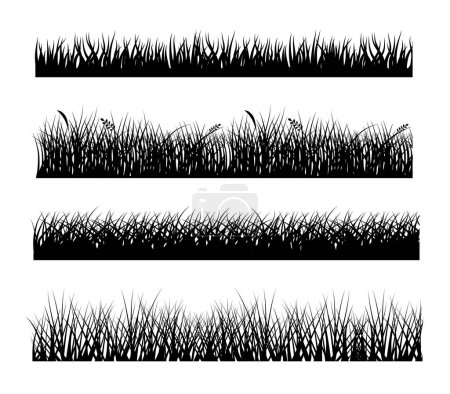 Illustration for A vector collection of grass silhouettes for artwork compositions - Royalty Free Image