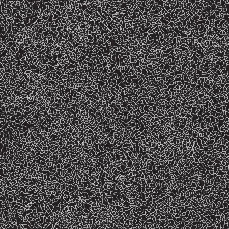Ilustración de Patrón sin costura vectorial de líneas finas rizadas grises sobre un fondo negro - Imagen libre de derechos