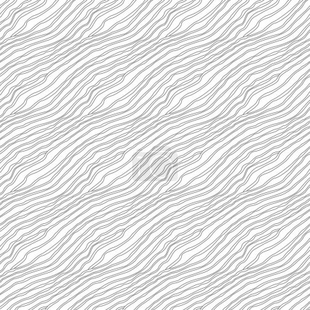 Illustration for Vector doodle diagonal seamless pattern from white wavy lines on a black background - Royalty Free Image