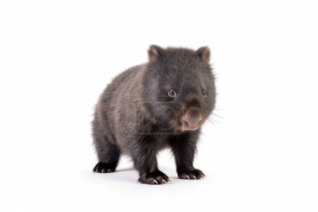 Photo pour Le wombat joey est un marsupial herbivore originaire d'Australie. Il a un corps rond, des jambes courtes et peut bien creuser. Ses dents sont puissantes, ce qui lui permet de ronger sur la végétation dure. - image libre de droit
