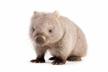 Photo pour Les Wombats joey, appartenant aux espèces de Vombatus ursinus, sont des animaux protégés en Australie. Vivez seul et soyez actif pendant la nuit. Leurs habitats comprennent les prairies, les forêts et les régions montagneuses - image libre de droit