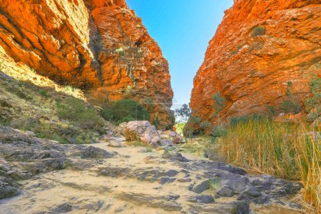 Photo for Simpsons Gap in West MacDonnell National Park, Northern Territory near Alice Springs on Larapinta Trail in Central Australia. Popular landmark in Australian outback. - Royalty Free Image