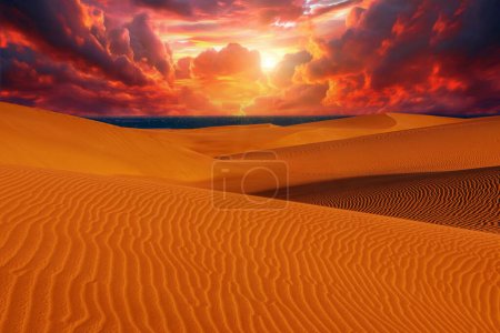 At sunset, the Maspalomas Dunes of Gran Canaria offer a unique opportunity for visitors to experience a serene and picturesque moment in nature.