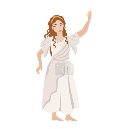 Woman in ancient Greek clothing