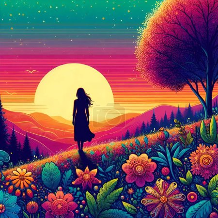 A woman Standing Alone in Nature