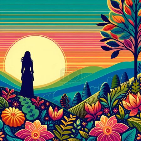 A woman Standing Alone in Nature