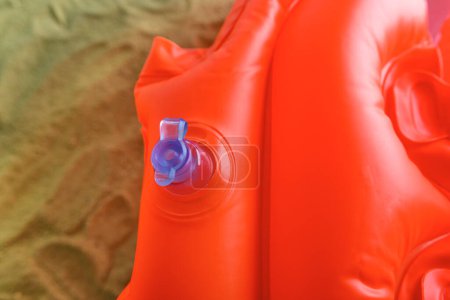 Photo for Valve for pumping air into the lifejacket. Close-up. - Royalty Free Image