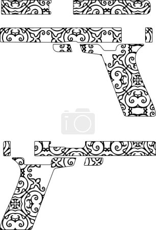 Photo for AR 15 Hand Gun Engraving Template With Pattern - Royalty Free Image