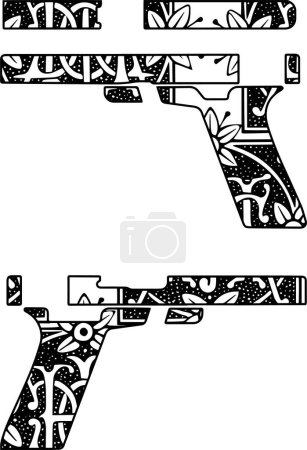 Foto de Plantilla de grabado Glock Gun con diseño de patrón - Imagen libre de derechos