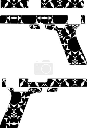 Photo for Glock Gun engraving template with pattern design - Royalty Free Image