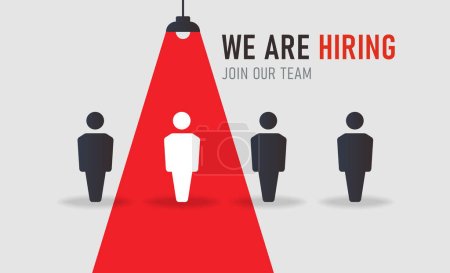 Hiring and recruitment concept, Business recruiting with eyecatching style, Join our team announcement