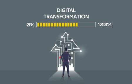 Digital transformation concept, in the progress of new innovation system and technology