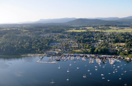 Cowichan Bay marinas and community, Vancouver Island, British Columbia, Canada.