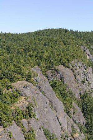 The cross on top of the cliffs on Mt. Tzouhalem, Cowichan Valley, Vancouver Island, British Columbia, Canada.