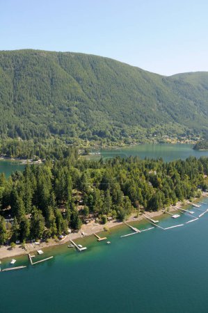 Youbou on Cowichan Lake, Vancouver Island aerial photography, British Columbia, Canada.