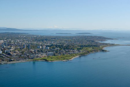 Luftaufnahme von James Bay, Beacon Hill Park und Oak Bay, Vancouver Island, British Columbi