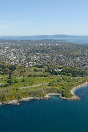 Beacon Hill Park und Dallas Road, Luftaufnahme, Victoria, Vancouver Island, British Columbi