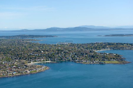 Luftaufnahme von McNeill Bay und der Gemeinde Oak Bay, Victoria, Vancouver Island, British Columbi