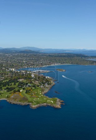 Luftaufnahme des Victoria Golf Club und Oak Bay, Victoria, Vancouver Island, British Columbia, Canad