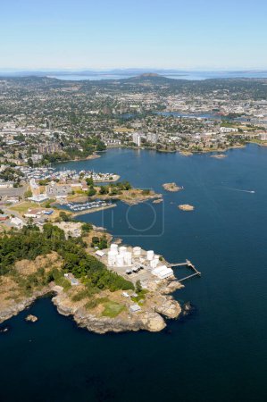 Photo for Aerial photograph of Victoria Harbour, Victoria, Vancouver Island, British Columbia, Canada. - Royalty Free Image