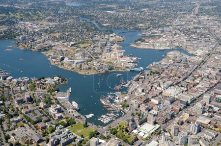 Victoria Harbour, Victoria aerial photographs, Vancouver Island, British Columbia, Canada.