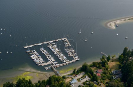 Aerial photo of the Salt Spring Island Sailing Club Marina, Salt Spring Island, British Columbia, Canada