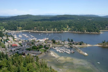 The town of Ganges at the head of Ganges Harbour, Salt Spring Island, British Columbia, Canada
