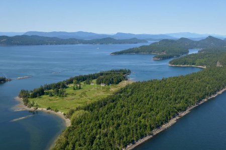 Samuel Island mit Blick auf den Plumper Sound, British Columbia, Kanada.