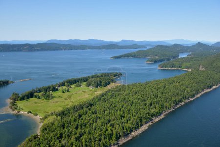 Samuel Island mit Blick auf den Plumper Sound, British Columbia, Kanada.