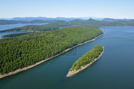 Aerial photo of Samuel Island, British Columbia, Canada.