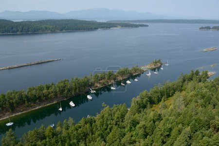 Luftaufnahme von Princess Bay, Wallace Island Marine Provincial Park, Golfinseln, British Columbia, Kanada.