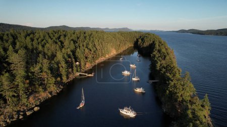 Aerial photo of Princess Cove, Wallace Island Marine Provincial Park, Gulf Islands, British Columbia, Canada.