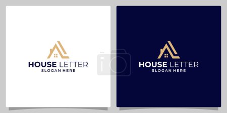 Illustration for House building logo design template with initial letter A and L logo graphic design vector illustration. Symbol, icon, creative. - Royalty Free Image
