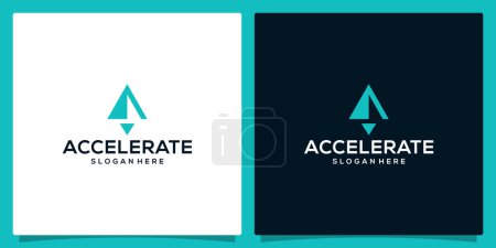 Illustration for Accelerate logo design template or boost logo graphic design vector illustration. Symbol launch, icon, creative. - Royalty Free Image
